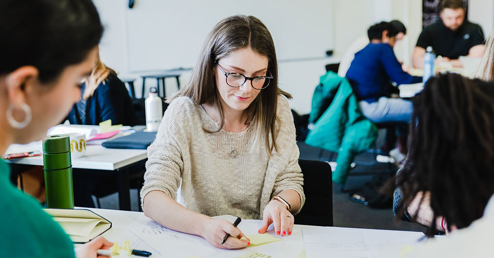 Woman in school of innovation workshop
