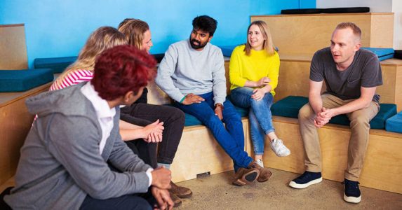 Creative HQ's incubator teams hanging out