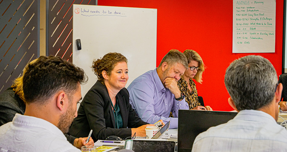 People learning about innovation in a workshop