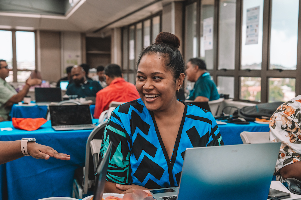 Fiji woman workshopping in a group